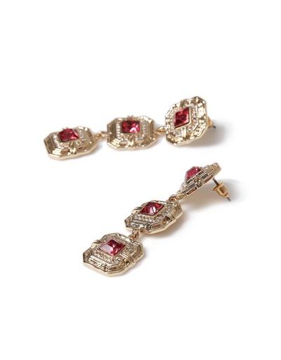 Liars & Lovers Gold Pink Crystal Drop Earrings