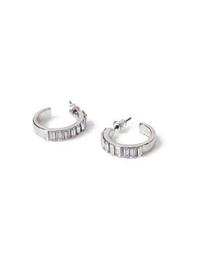 Liars & Lovers Silver Baguette Stone Hoop Earrings