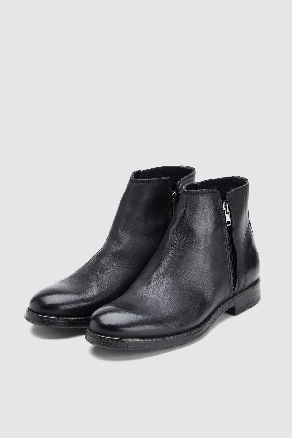 Boots | 'Dillinger' Leather Zip Up Chelsea Boots | Base London