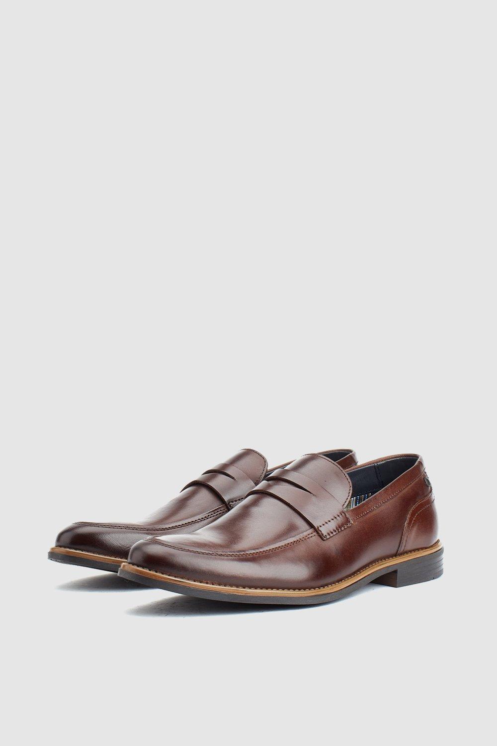 base london brown loafers