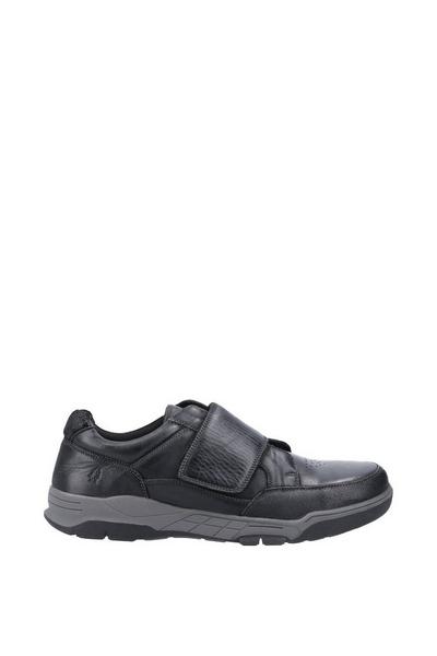 Hush Puppies Black 'Fabian' Smooth Leather Touch Fastening Shoes