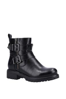 Divaz Black 'Sarah' Zip Up Leather Boot