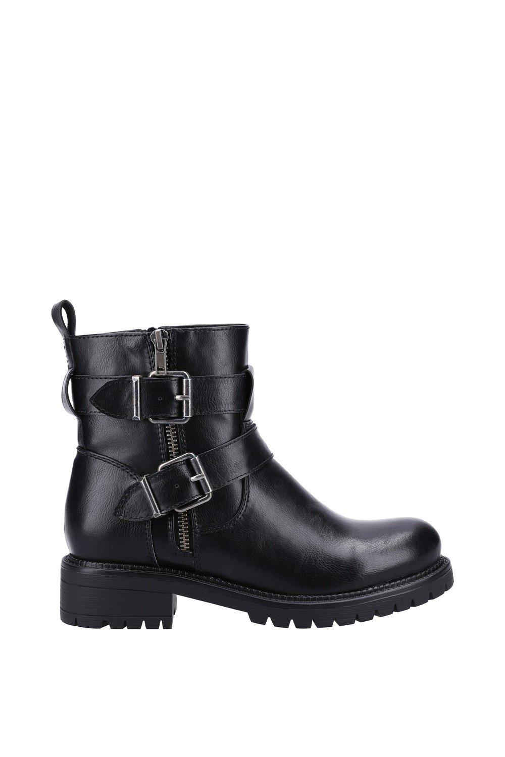 black ankle biker boots ladies