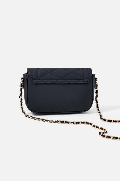 Accessorize Black 'Chrissy' Quilted Chain Cross-Body Bag