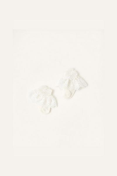Monsoon Ivory Baby Lace Bando and Sock Set