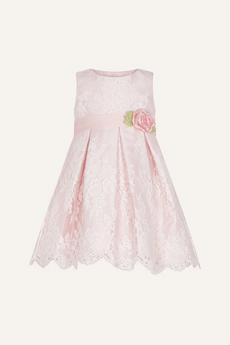 Monsoon Pink Baby 'Lola' Lace Floral Dress