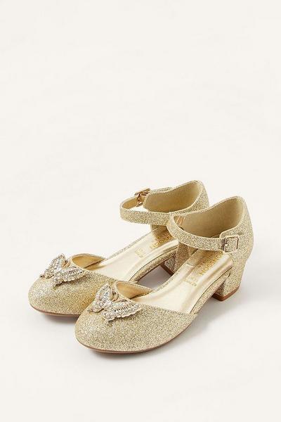 Monsoon Gold Glitter Butterfly Heels