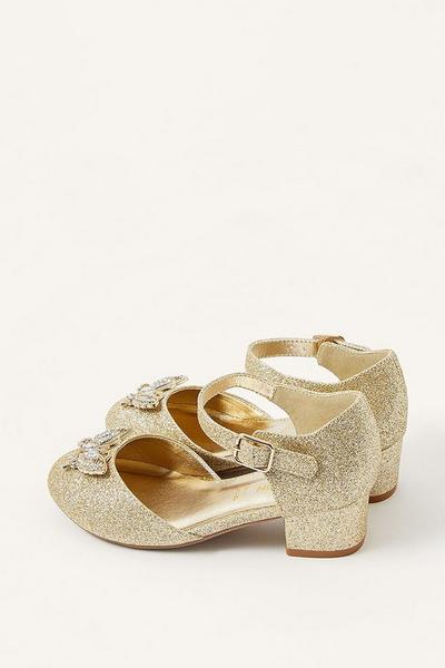 Monsoon Gold Glitter Butterfly Heels