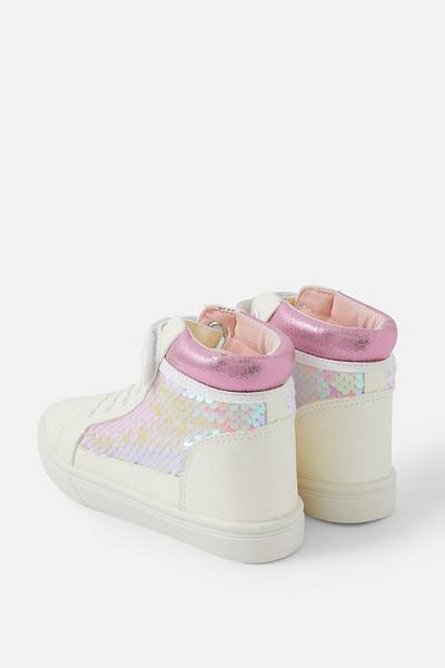 Angels by Accessorize Purple Girls Sequin High Top Trainers