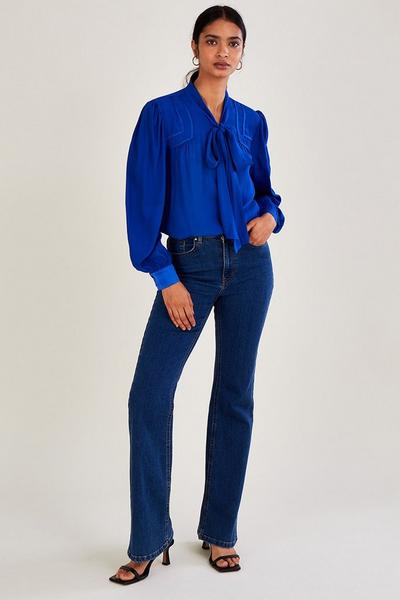 Monsoon 'Laine' Pussybow Blouse