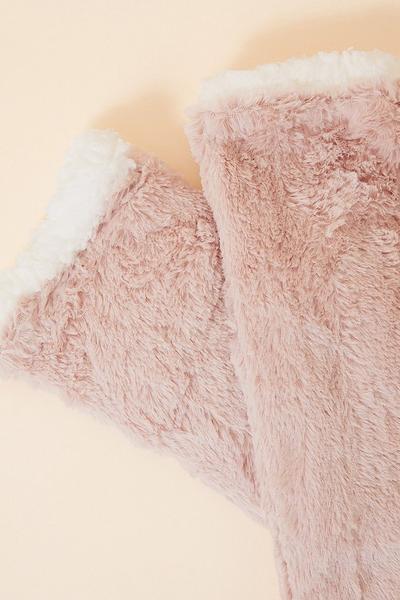 Accessorize Pink Fluffy Slipper Socks