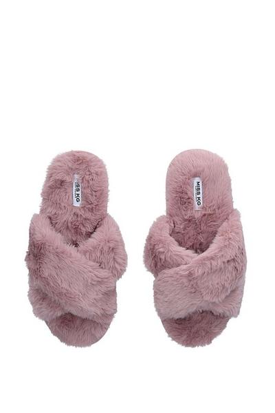 Miss KG Pink 'Alana Cross Front Slipper' Flats