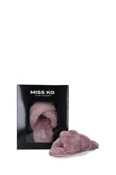 Miss KG Pink 'Alana Cross Front Slipper' Flats