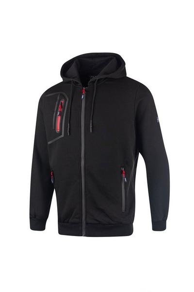 Lee Cooper Workwear Black Zip Through Hooded Sweat Jacket