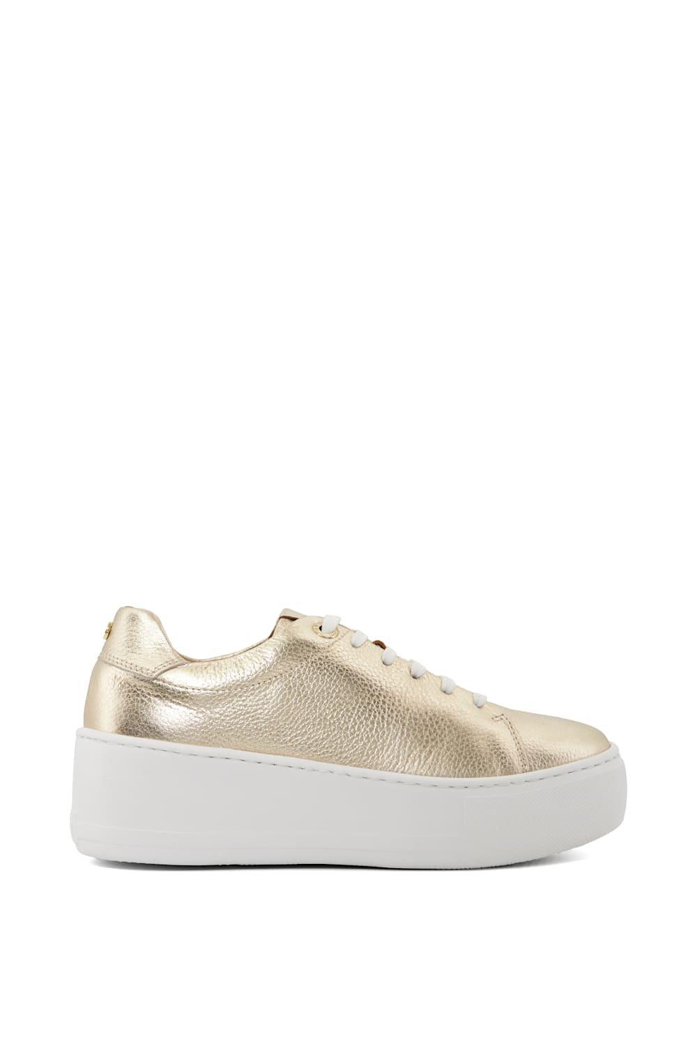 Trainers | 'Estrid' Leather Trainers | Dune London