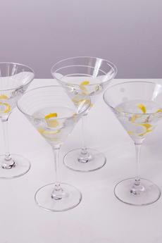 Mikasa Clear Cheers Set Of 4 Martini Glasses