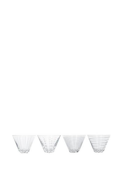 Mikasa Clear Cheers Pack Of 4 Stemless Martini Glasses