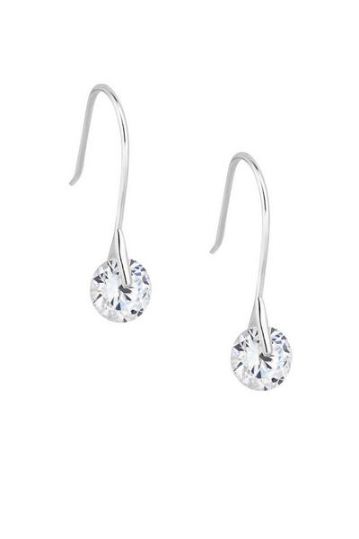 Simply Silver  Sterling Silver 925 with Cubic Zirconia Round Brilliant Drop Earrings