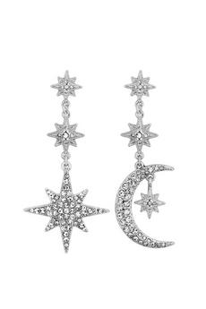 Mood Silver Silver Celestial Drop Earrings