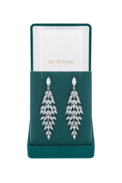 Jon Richard Silver Gift Packaged  Cubic Zirconia Statement Drop Earrings
