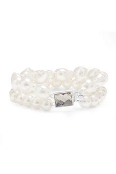 Mood White Silver Multirow Pearl Bracelet