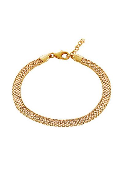 Simply Silver Gold Sterling Silver 925 Gold Open Cage Texture Bracelet