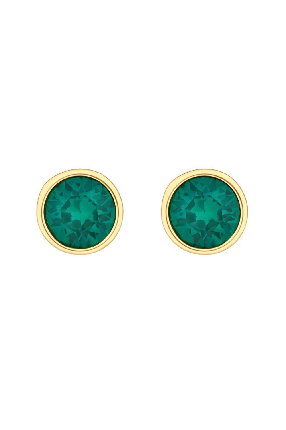 Jewellery | Radiance Collection Gold Plated Emerald Round Besel Stud ...