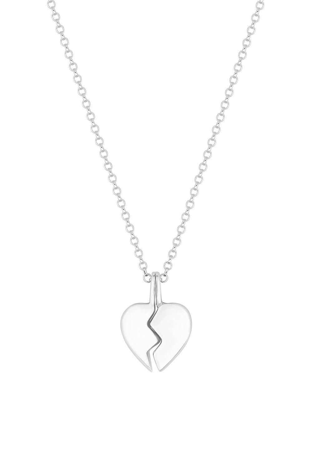 Jewellery | Sterling Silver 925 Broken Heart Pendant Necklace | Simply ...