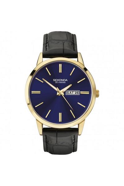 Sekonda Blue Gold Plated Stainless Steel Classic Analogue Quartz Watch - 1863