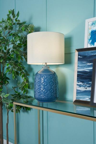 BHS Lighting Blue Cosgrove Table Lamp