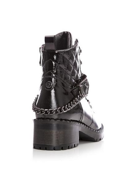 Moda In Pelle Black 'Aranie' Patent Leather Ankle Boots