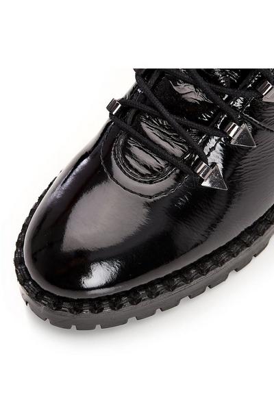 Moda In Pelle Black 'Aranie' Patent Leather Ankle Boots