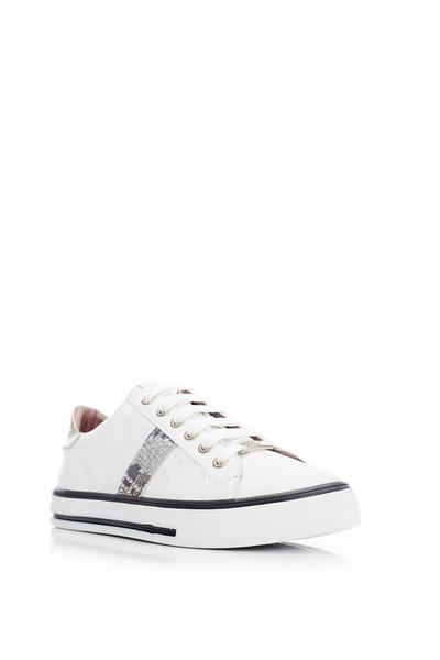 Moda In Pelle White 'Alberry' Leather Trainers