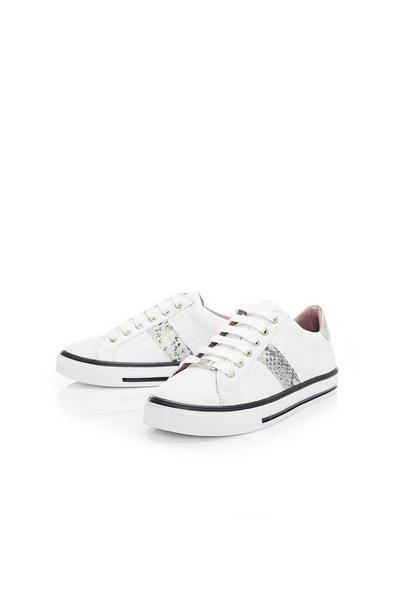 Moda In Pelle White 'Alberry' Leather Trainers