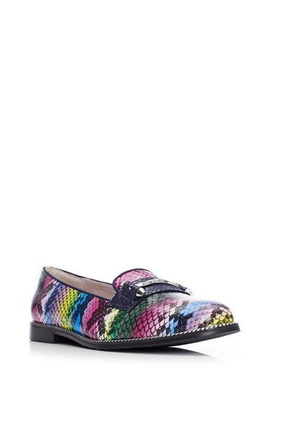Moda In Pelle Multi 'Waylen' Snake Print Leather Ballet Pumps