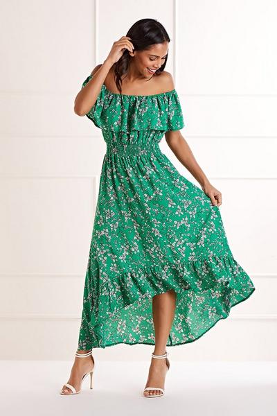 Mela Green Green Floral 'Hallie' Maxi Dress