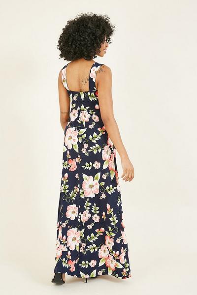 Mela Navy Mela Tropical Floral 'Narcissa' Maxi Dress