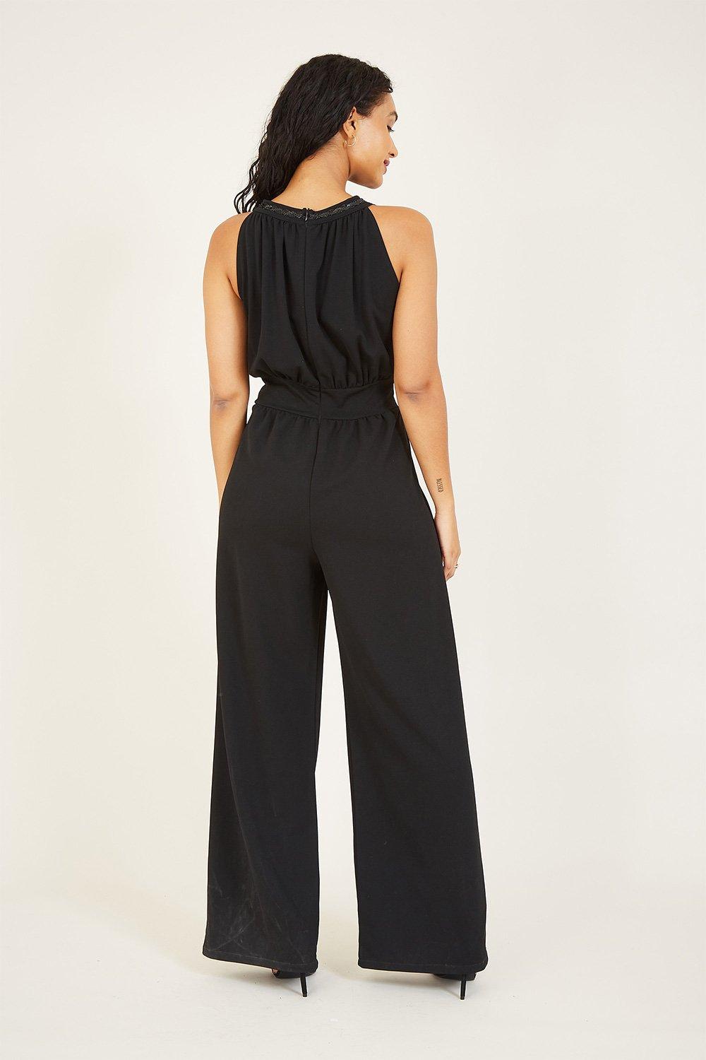 black formal jumpsuit dress