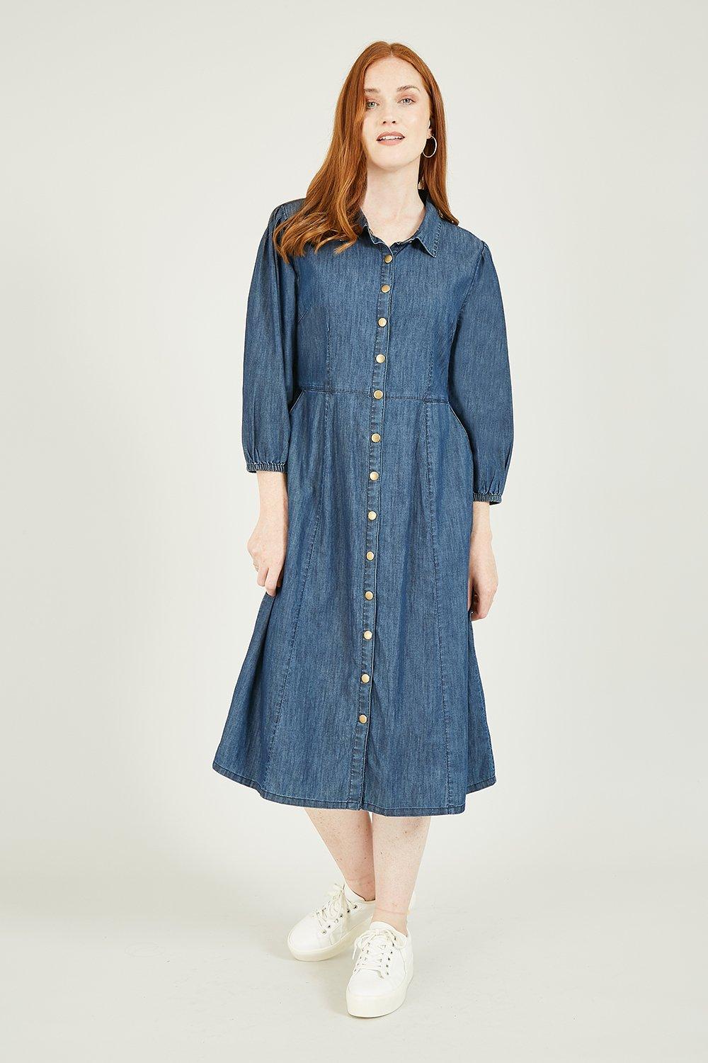 long sleeve chambray shirt dress