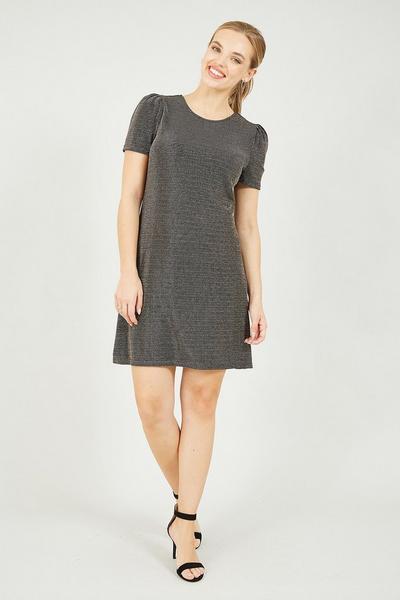 Mela Black Eira Metallic Stretch Tunic