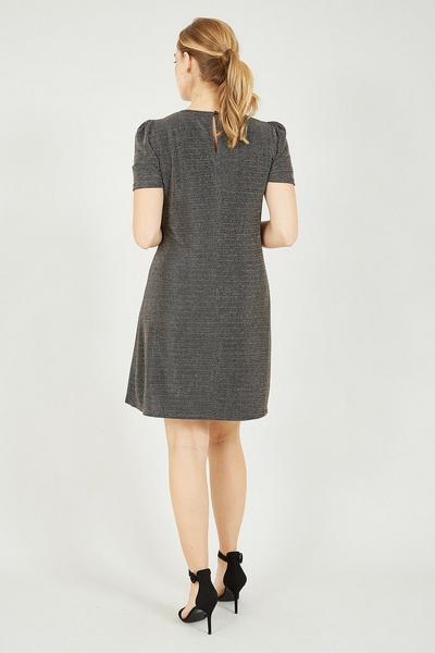 Mela Black Eira Metallic Stretch Tunic