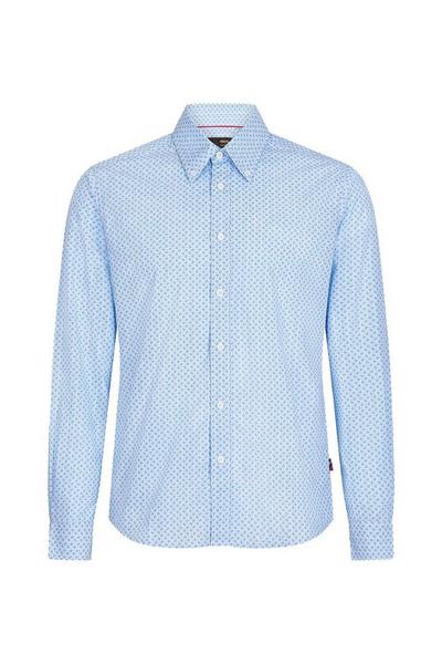 Merc London Light Blue 'Earlswood' Paisley Printed Long Sleeve Shirt