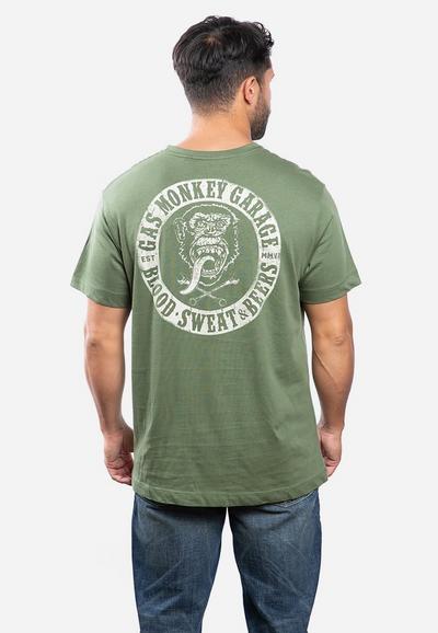 Gas Monkey Green Gas Emb Cotton T-shirt