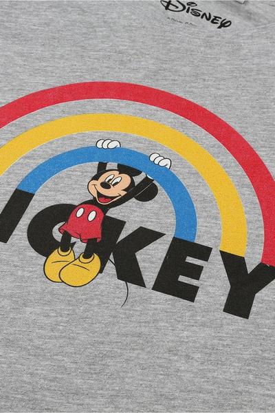 Disney Grey Mickey Mouse Rainbow Womens T-shirt