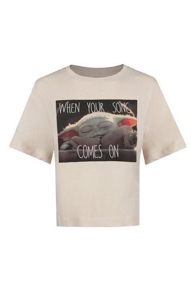 Star Wars Beige The Child Song Cotton T-shirt