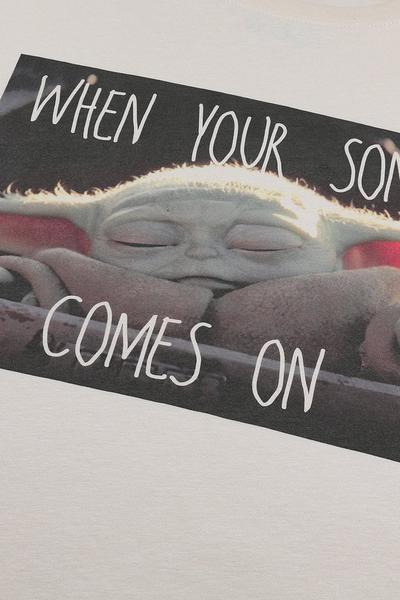 Star Wars Beige The Child Song Cotton T-shirt