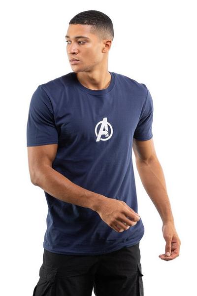 Marvel Navy Avengers Icon Emb Cotton T-shirt