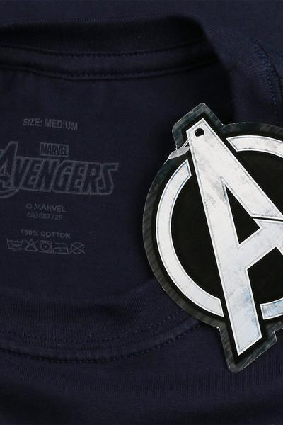 Marvel Navy Avengers Icon Emb Cotton T-shirt