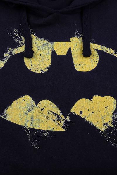 DC Comics Black Batman Paint Roller Logo Cotton Hoodie