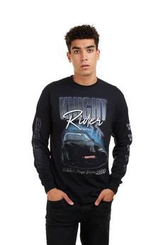Knight Rider Black Knight Rider Lightning  Mens Long Sleeve T-shirt